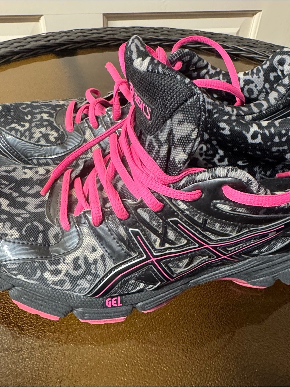 ASICS Black and Hot Pink Women's Athletic Running Shoes